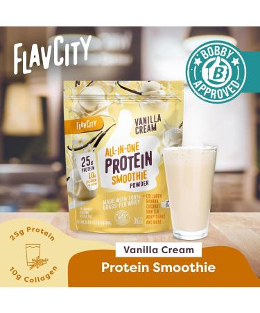 FlavCity Butter Coffee & Vanilla Smoothie Bundle - 25g Grass Fed Whey Protein Powder & 10g Collagen in Vanilla and Coffee Flavors - Real Vanilla Bean & Coconut Gluten Free (20 Servings Each) - Buy Online on GoSupps.com