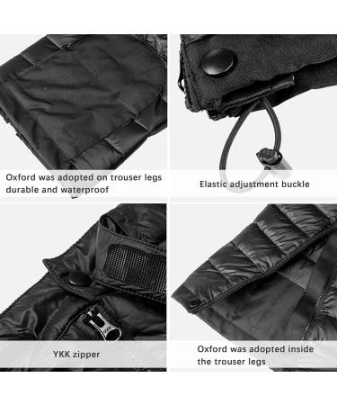 Tip Winter Down Pants | Warm Thick Windproof Skiing Thermal Trousers - Unisex Black Double-Sided Zipper - Buy Online on GoSupps.com