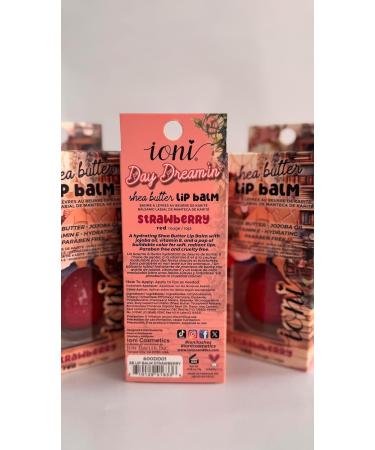 Dreamin Shea Butter Lip Balm Strawberry Hydrating with Jojoba Oil and Vitamin E Paraben Free - Buy Online on GoSupps.com
