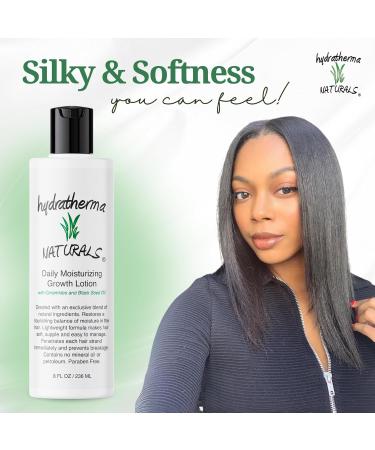 Hydratherma Naturals Daily Moisturizing Growth Lotion 12 oz - Best for Thick Curly Coily Wavy Hair - Prevent Breakage & Shedding - Ideal for Chemically Treated & Natural Hair - Buy Online on GoSupps.com