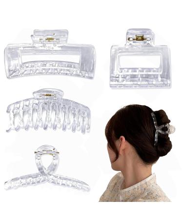 CHAOBANG 4 pcs Transparent Hair Clips - Strong Hold Interlocking Clips for Thick/Fine/Thin Hair - Women's Large and Small Hair Clips - Buy Online on GoSupps.com