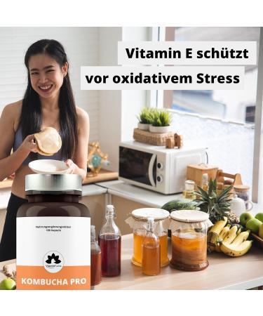 Kombucha Capsules with Vitamin E - 180 Premium Capsules for 3 Months Supply | Kombucha Mushroom Extract by Vitamin Fox - Boost Your Wellness - Buy Online on GoSupps.com