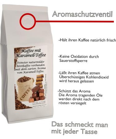 Caramel-flavored coffee 1000g ground - Buy Online on GoSupps.com