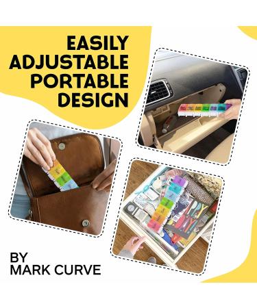 Portable Weekly Pill Box Organiser | Easy to Open 7 Day Premium Quality Tablet Box | Travel Pill Case with Push Button Pop Open Lids Design |Tablet Organiser for Vitamins Supplements & Medicine Multicolor RB-SR - Buy Online on GoSupps.com