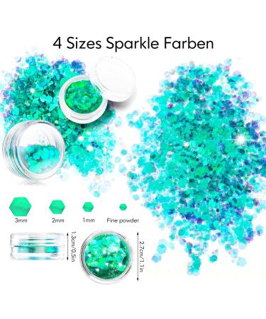 Simarro 24 Colors Glitter Sequin Hex Face and Body Glitter Set - Halloween Makeup, Nails, Hair, DIY Crafts - Mix-Color 1 - Buy Online on GoSupps.com