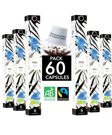 Origeens ORIGEENS Nespresso Compatible Capsules | Organic Fairtrade Arabica Single Origin Peruvian YMA Coffee | 60 Biodegradable Compostable Capsules | Artisanal Roasting