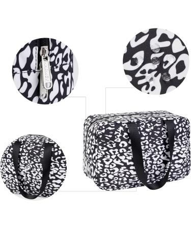 Large Full Size Toiletry Bag in Black Leopard Print - Travel Makeup Organizer for Women - Buy Online on GoSupps.com
