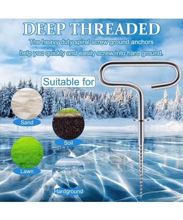 7 Pcs Steel Ice Anchor Kit for Ice Fishing Shelter & Winter Camping - Buy Online on GoSupps.com