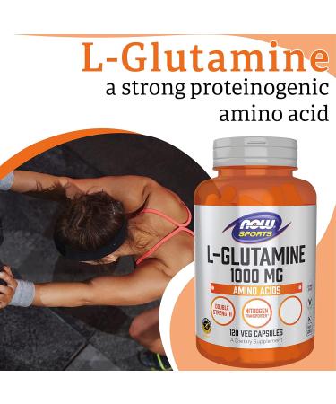 Now Foods L-Glutamine Double Strength 1000mg 120 Capsules - Lab-Tested, Gluten Free, Soy Free, Non-GMO - Buy Online on GoSupps.com