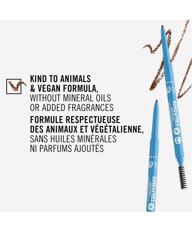 Rimmel London - Kind & Free Brow Definer Dual Ended Ultra Fine Tip and Spoolie NO mineral oils Vegan Formula - Warm Brown - 3 - Buy Online on GoSupps.com