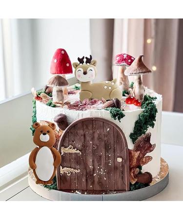 Forest Woodland Animal Cake Toppers Fox Bear Deer Flower Cake Decorations for Oh Baby Woodland Themed Birthday Party (flowers) - Buy Online on GoSupps.com