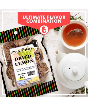 Asia Trans & Co. Dried Preserved Whole Lemon Crack Seed Slices - Sweet and Tart Citrus Flavor - Li Hing Mui Asian-Style Dry Candy - Buy Online on GoSupps.com