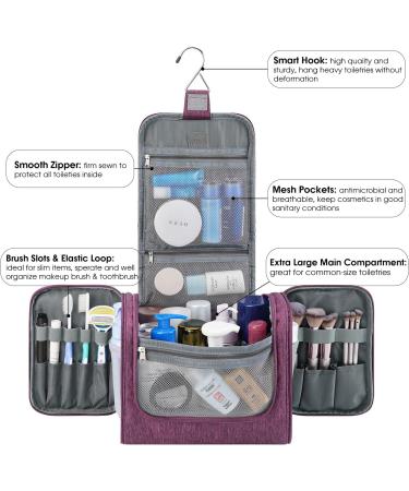WANDF Large Hanging Toiletry Wash Bag Organizer - Denim Purple | Travel Makeup & Cosmetic Case for Men and Women - Buy Online on GoSupps.com