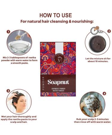Aatmana Soapnut Powder | Natural Hair Care | Ayurvedic Reetha & Aritha for Men & Women | 100g International Shipping - Buy Online on GoSupps.com