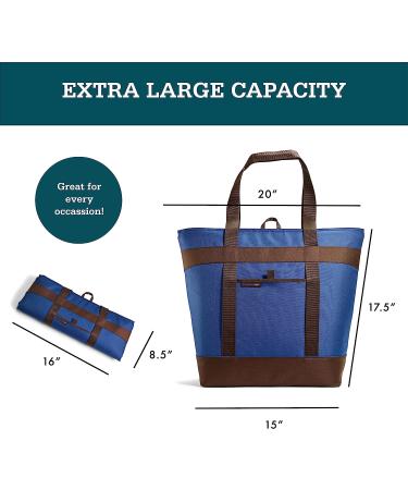 Rachael Ray Jumbo Chillout Thermal Tote - Navy | Foldable Insulated Food Bag for Groceries, Potlucks & More - Buy Online on GoSupps.com