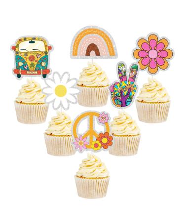 Boho Rainbow Party Cupcake Toppers Boho Baby Shower Party Decor - Boho Rainbow Baby Boy Girl Birthday Party Decoration