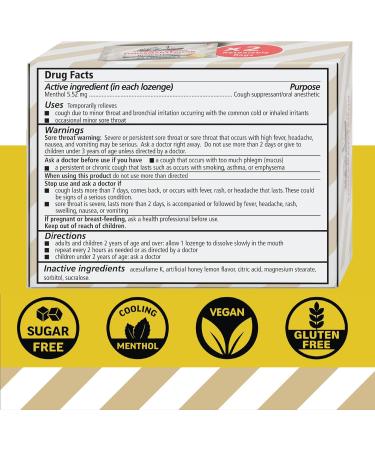 Fisherman's Friend Sugar Free Honey-Lemon Flavored Cough Lozenges (20 Drops x 8 Packs) 5.52mg Natural Menthol Soothing Relief from Sore Throat Persistent Cough & Everyday Irritation Yellow - Buy Online on GoSupps.com