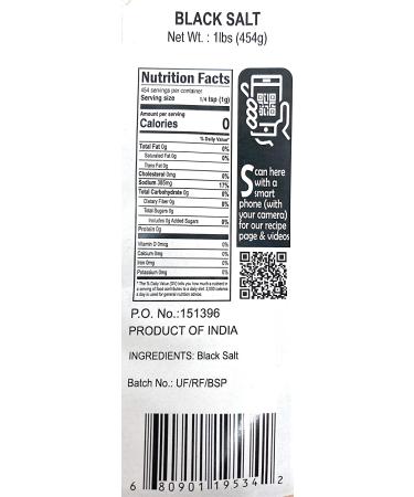 Rani Black Salt Powder (Kala Namak) 16oz - Unrefined & Natural | Vegan | NON-GMO - Indian Origin | Perfect for Tofu Scramble | 1lb (454g) Pack - Buy Online on GoSupps.com