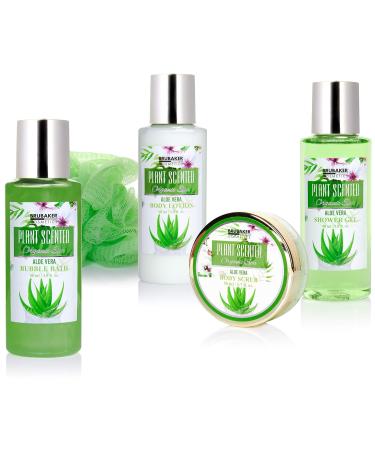 Brubaker Cosmetics 2-in-1 Care Set - Lavender & Aloe Vera - 15-Part Ladies Shower & Swimming Beauty Gift Set with Decorative Wooden Cabinet - Buy Online on GoSupps.com