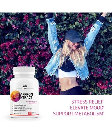 Zaffrus Pure Saffron Extract 88.5mg - Mood Enhancement, Eye Support, Anti-Stress, Appetite Suppressant - 60 Capsules - Buy Online on GoSupps.com