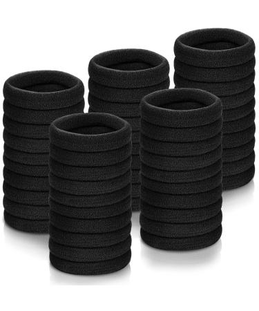 Black Hair Ties for Thick Hair  IKOCO 50 Pcs Seamless Ponytail Holder Hair Bands No Damage Hair Ties for Women Men Girls  Fabric