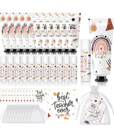 Dimsile 24 Sets Christmas Teacher Appreciation Gifts Include Hand Cream Lip Balm Bulk Organza Bags Thank You Tags Graduation Thanksgiving Thank You Teacher Gifts for Women Girls Party Favors Holiday