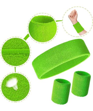 80s Neon Sweatbands Set - 24 Pieces: 8 Headbands, 16 Wristbands - Elastic Athletic Bands for Man Woman - Bright Colors - 80s Party Bulk Pack - Buy Online on GoSupps.com
