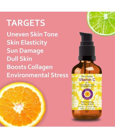 d ve herbes Plant Based Vitamin C Face Serum with Hyaluronic Acid & Vitamin A & E for Personal Care 30ml (1 oz) with Free Pure Vitamin E Oil 10ml (0.33 oz) - Buy Online on GoSupps.com