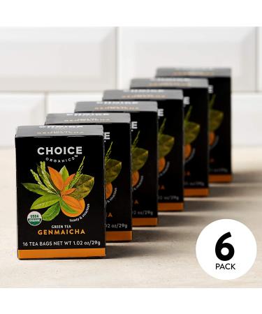 Organic Genmaicha Tea - 16 Bags - Green Tea with Toasted Brown Rice - Choice Organics - Buy Online on GoSupps.com