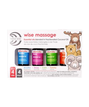 Thera Wise Massage Essential Oils 4 Pack Aromatherapy Pre-Blended Essential Oil