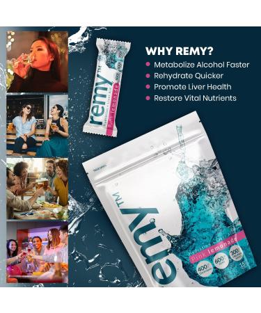 Remy Hydration + Liver Aid Electrolyte Powder Packets - Hangover Relief DHM Milk Thistle Vitamin B - 15 Packets - Buy Online on GoSupps.com