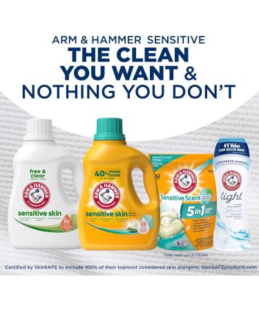 Arm & Hammer Sensitive Skin Free & Clear Laundry Detergent - 140 Loads Liquid 140 Fl Oz - Ideal for Sensitive Skin | International Shipping Available - Buy Online on GoSupps.com