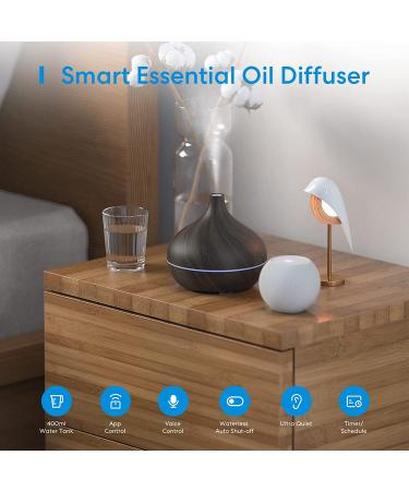 Meross Smart WiFi Essential Oil Diffuser - Apple HomeKit, Alexa & Google Home Compatible - Ultrasonic Aromatherapy & Mist Humidifier with Voice Control & RGB Light - Dark Wood Grain - Buy Online on GoSupps.com