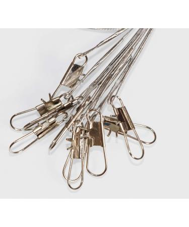 50pcs Heavy Duty Nylon-Coated Fishing Wire Leaders with Swivels and Snaps - 6 inch (Black/Green/Silver) - Buy Online on GoSupps.com