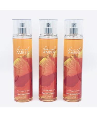 Bath & Body Works Sensual Amber 8 Oz Body Mist LOT of 3