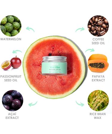WildMint Viva Vibe Natural SPF 30 | Zinc Oxide Mineral Sunscreen Broad Spectrum UVA & UVB Protection | For Sensitive Skin Sun Protection | For Kids 3+ | UK Made Vegan & Cruelty-Free Skincare | 50ml - Buy Online on GoSupps.com