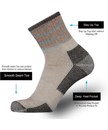 ONKE Merino Wool Low Cut Men's Socks - Outdoor Hiking Trail Running Quarter | Moisture Control, Breathable & Warm - Camelcoffee, Size 10-13 - Buy Online on GoSupps.com