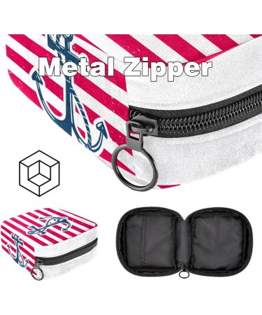 Shop Colorful Storage Bags for Women's Bandages & Menstrual Products - Sea Anchor & Stripes Design | Portable Holder for School & Office - Buy Online on GoSupps.com
