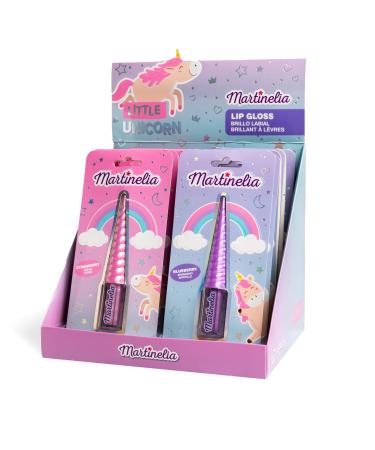 MARTINELIA - Unicorn Gloss For Kids - Flavored Lip Gloss For Girls - Non-Toxic Kids Makeup - Random Strawberry or Blueberry Model - 1 unit