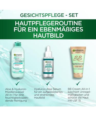 Shop Garnier Face Care Set: Micellar Water Hyaluron Aloe Serum & BB Cream for Radiant Skin - Skin Active 3-Part Collection - Buy Online on GoSupps.com