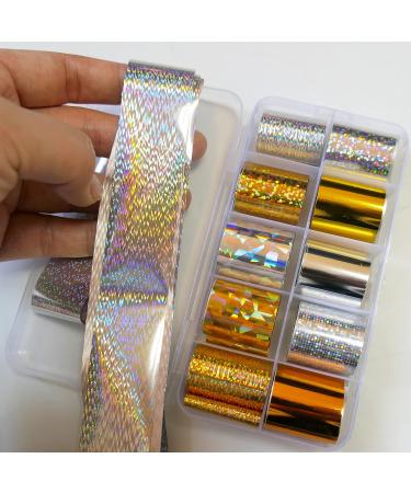 30 Sheet Holographic Nail Transfer Foils - Marble & Starry Sky Gold/Silver Stickers for Manicures - Buy Online on GoSupps.com