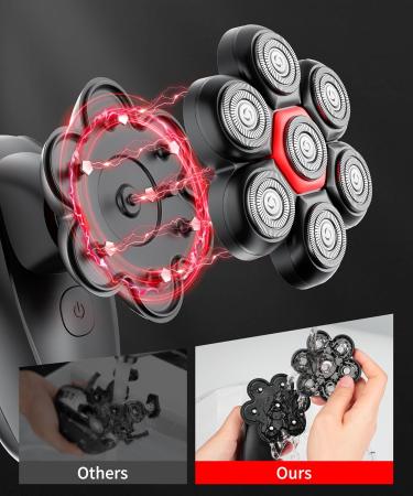 Head Shavers for Bald Men | 7D Magnetic Electric Razor | Waterproof & Rechargeable 5-in-1 Grooming Kit - Buy Online on GoSupps.com