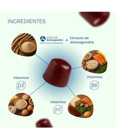  PREMIUM GUMMIES Ashwagandha KSM-66 Candy 3000mg - Natural Stress Reliever - Natural Cherry Flavour - With Vitamins B6 B12 and D3 - Sugar Free Vegan - Gluten Free - Non-GMO - 60 Sweets - 30 Days by Premium - Buy Online on GoSupps.com