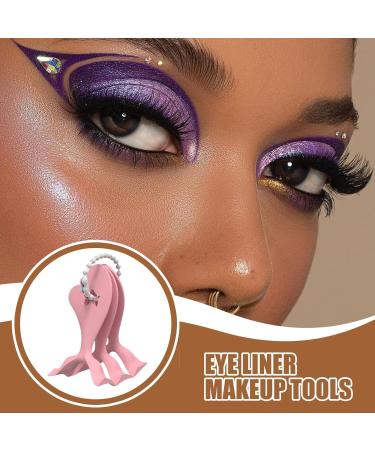 Eyeliner Stencils 3 Part Eyeshadow Contour Guide for Beginners eyeliner helper for travel stage performances home business trips dates PINK - Buy Online on GoSupps.com