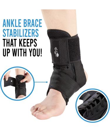 Lace Up Ankle Support Brace Stabilizer for Sprained Ankle - Small Size (Pack of 1) - Buy Online on GoSupps.com