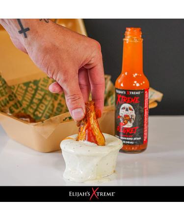 Elijah's Xtreme Regret Hot Sauce - Carolina Reaper & Trinidad Scorpion Pepper Blend - Buy Online on GoSupps.com