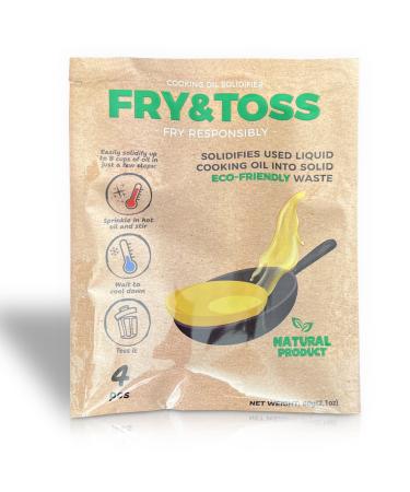 FRY&TOSS Cooking Oil Solidifier Waste Cooking Oil Solidifier Powder for Cooking Oils Plant Based Oil Hardener for Disposal Solidifies Up To 8 Cups.