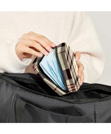 Womens Bonds Storage Pockets - Stillpad Holder in Black & Beige Scottish Plaid | Portable Period Kit Bag for Women & Girls - Buy Online on GoSupps.com