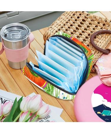 MUOOUM Sanitary Napkin Storage Bag Color Peacock Feather Menstrual Cup Pouch Portable Sanitary Napkin Pads Storage Bags Feminine Menstruation First Period Bag for Teen Girls Women Ladies Multi-colored 2 - Buy Online on GoSupps.com