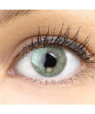 Glamlens Keira Green Colored Contact Lenses - Strong Coverage Silicone Hydrogel 1 Pair -1.00 Diopter Dia 14.20mm - Buy Online on GoSupps.com